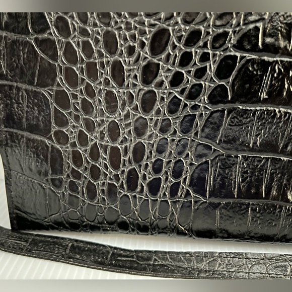 Vintage Genuine Reptile Embossed Patent Leather Small Briefcase/Shoulder Bag - Picture 12 of 16